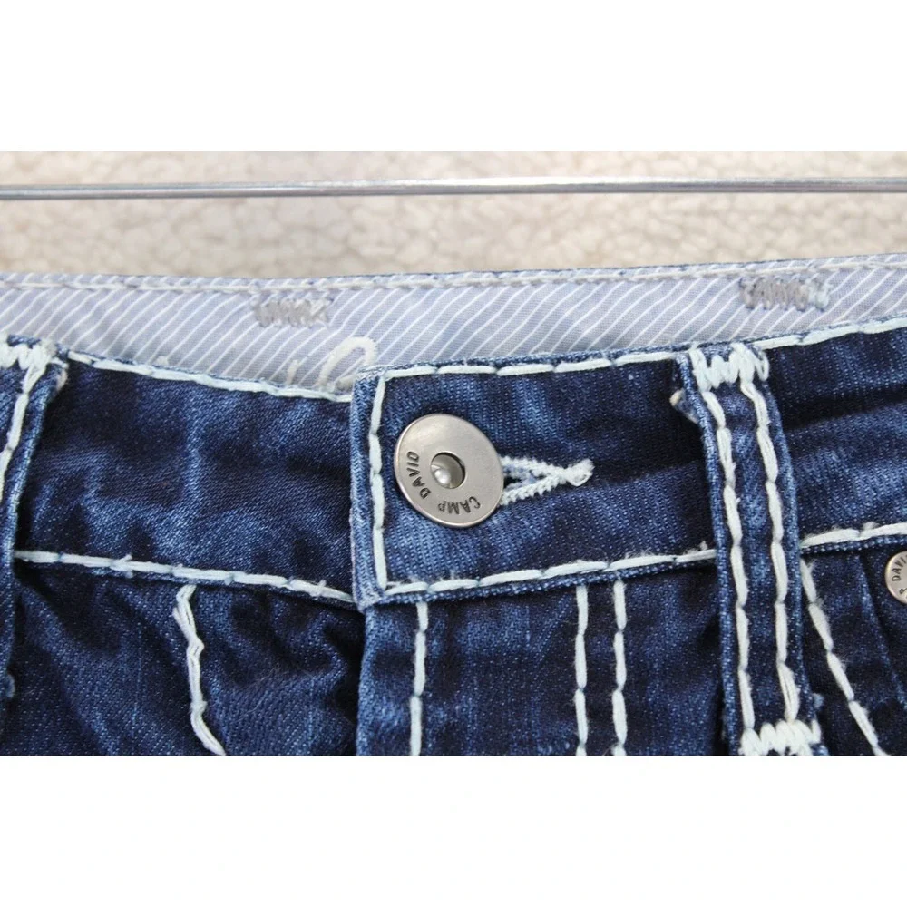 Camp David Men Nick Regular Fit Dark Wash Denim Jeans White Stitching Size 31x32